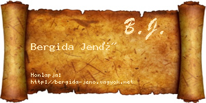 Bergida Jenő névjegykártya